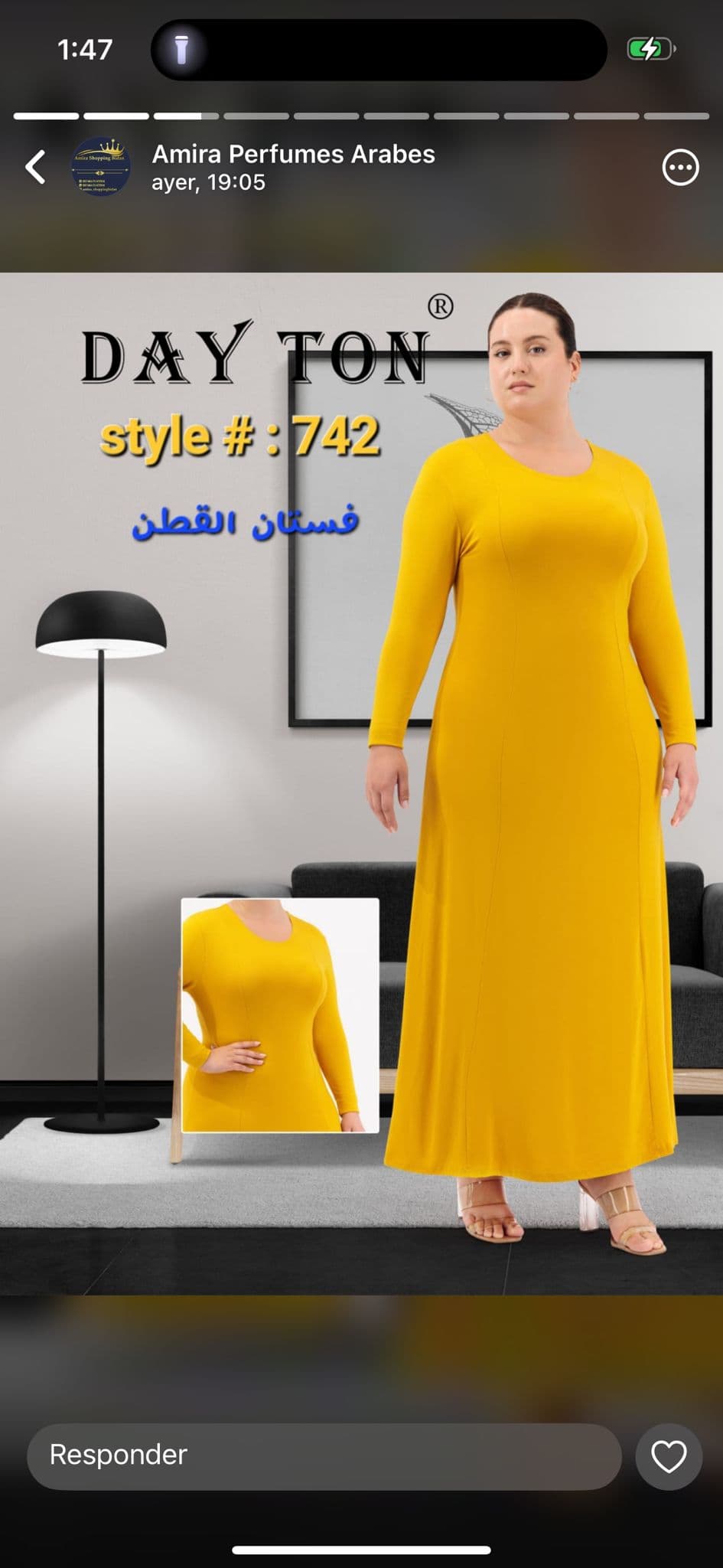 Vestido de algodon con mangas